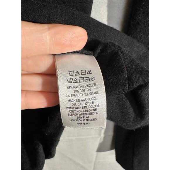 Rachel Zoe Blazer Jacket Womens Black Large Knit Button Stretch Classic Minimal - Picture 4 of 7